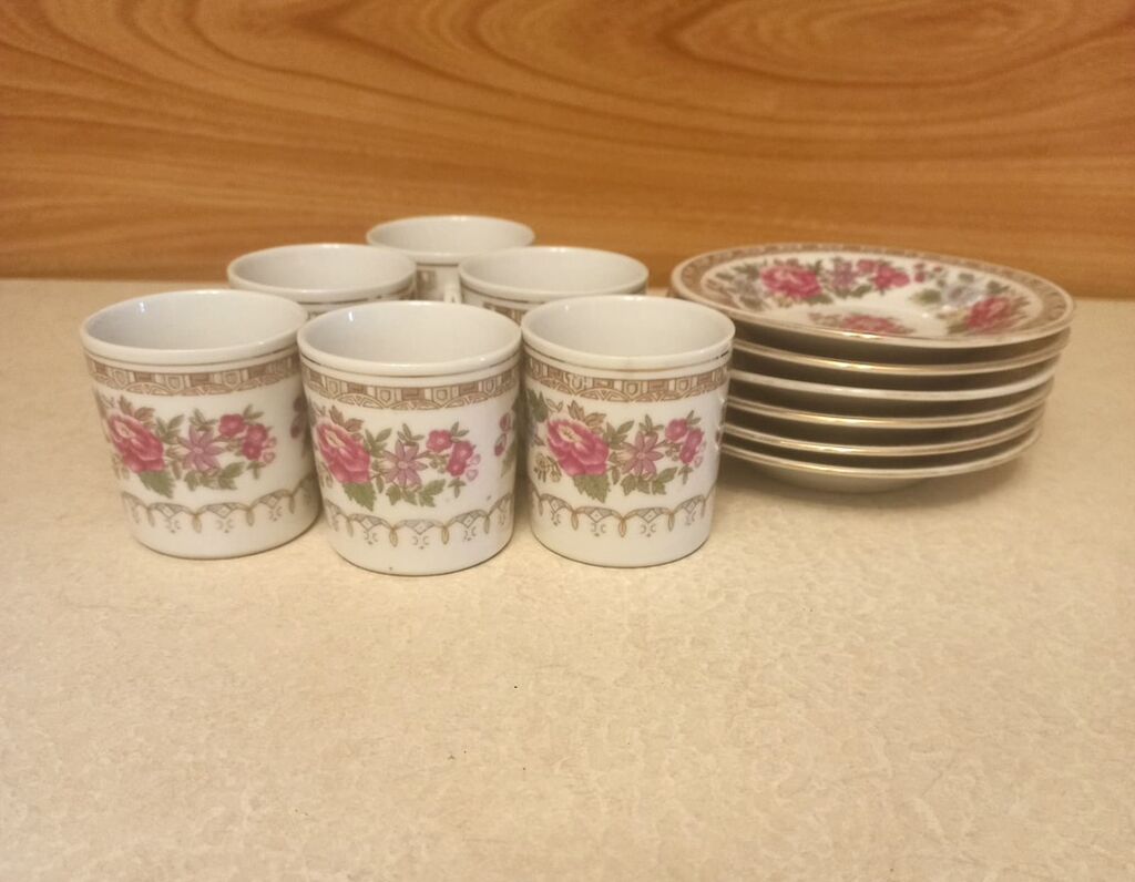 Çay dəsti, rəng - Ağ, Farfor, 6 nəfərlik — Süfrə qabı, Bakı