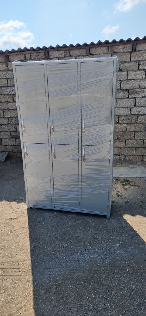 Metal şkaf – 6 qapılı, kilidlənən bölmələr - Material: qalın metal — Digah