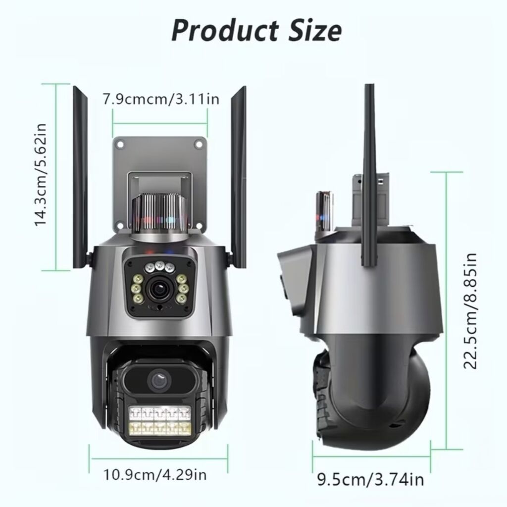 İki Linzalı 6MP Wi‑Fi PTZ Təhlükəsizlik Kamerası - 2 linza, 2 ekran — Surveillance sistemləri, Bakı