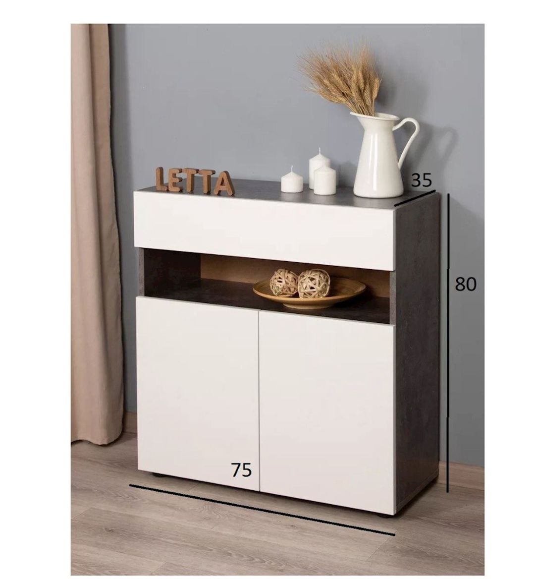 Komod Box up Wh, 80х35х75 sm, Ldsp, boz — Mallar, Bakı (2)