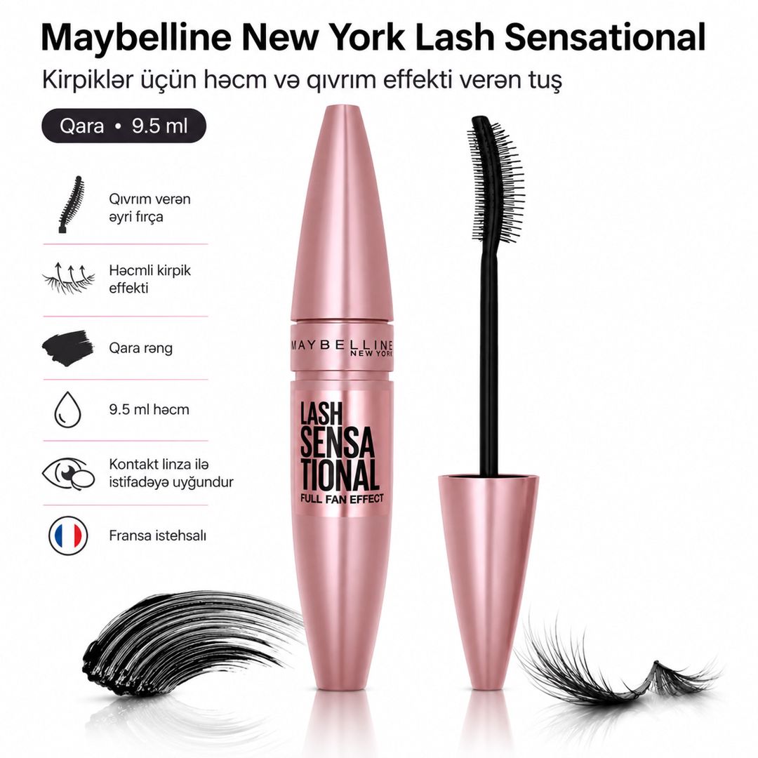 Kirpiklər üçün tuş No Brand Lash Sensational Black 9.5 ml — Mallar, Bakı (2)
