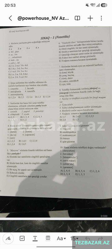 Az Dili İbtidai Sinif Hazırlığı Məntiq Dərsləri Riyaziyyat O — Bakı