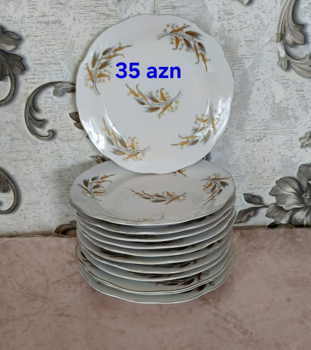 Çay dəsti, rəng - Yaşıl, Şüşə — Süfrə qabı, Bakı (4)