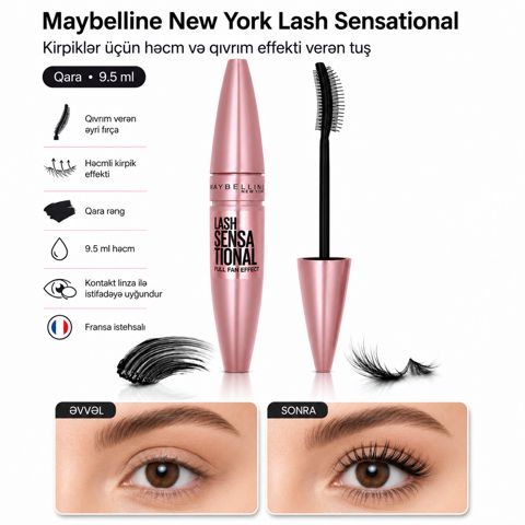 Kirpiklər üçün tuş No Brand Lash Sensational Black 9.5 ml — Bakı