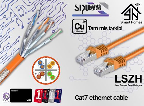 "Sipu" Lan kabel Cat7 FTP Bare Copper (Lszh) — Bakı