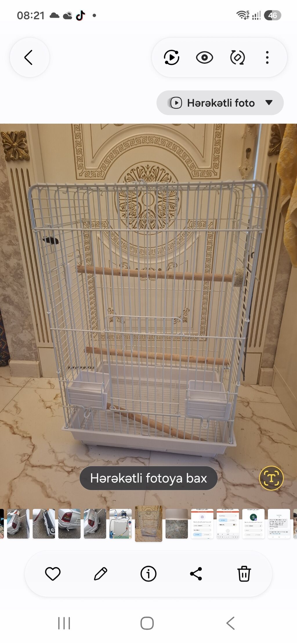 Böyük ölçülü quş qəfəsi - Material: ağ rəngli, davamlı metallik tor — Qəfəslər, Bakı (2)