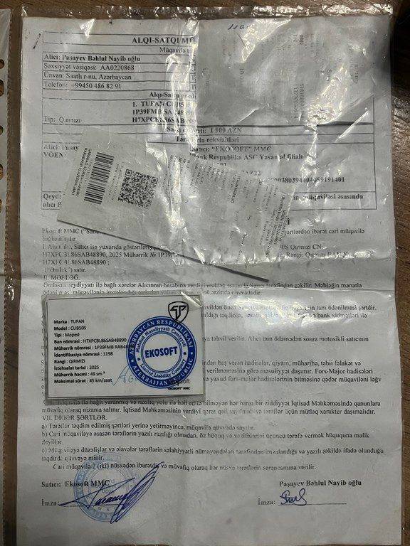 Tufan S 50, 50 sm3, 2025 il, 380 000 km — Motosikletlər, Bakı (5)