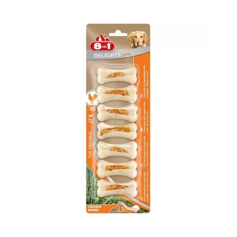 İtlər üçün məzə 8in1 Chicken Bones Strong, toyuq əti ilə, 140 q — Bakı