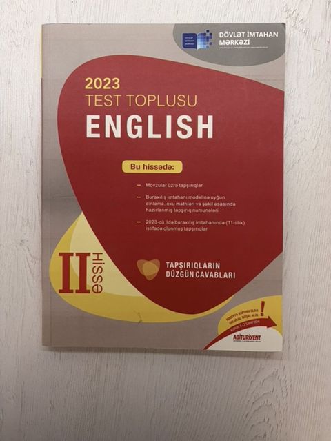 İngilis dili Testlər 11-ci sinif, DİM, 2-ci hissə, 2023 il — Bakı