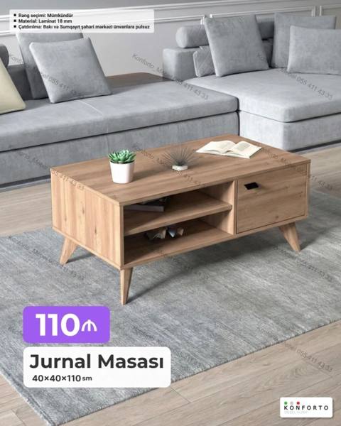 Düz masa, Açılmayan, Təkərsiz, Teksturalı laminat, Zəmanətsiz — Bakı