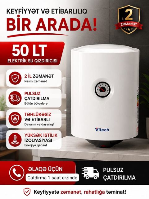 Ariston 50 l, Yeni, Kredit yoxdur, Pulsuz çatdırılma, Rayonlara çatdırılma — Su qızdırıcıları