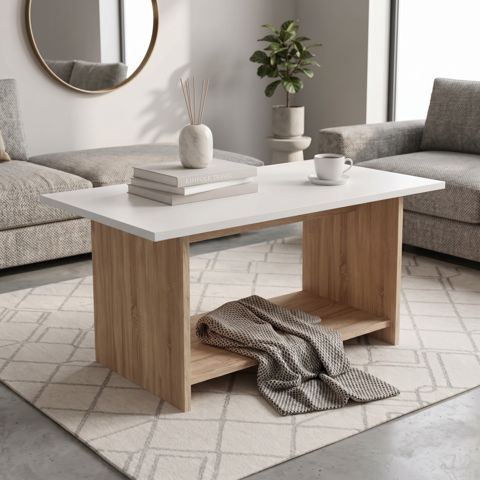 Jurnal masası, Ldsp, Ağ/Sonoma, 80x45x40 sm — Bakı