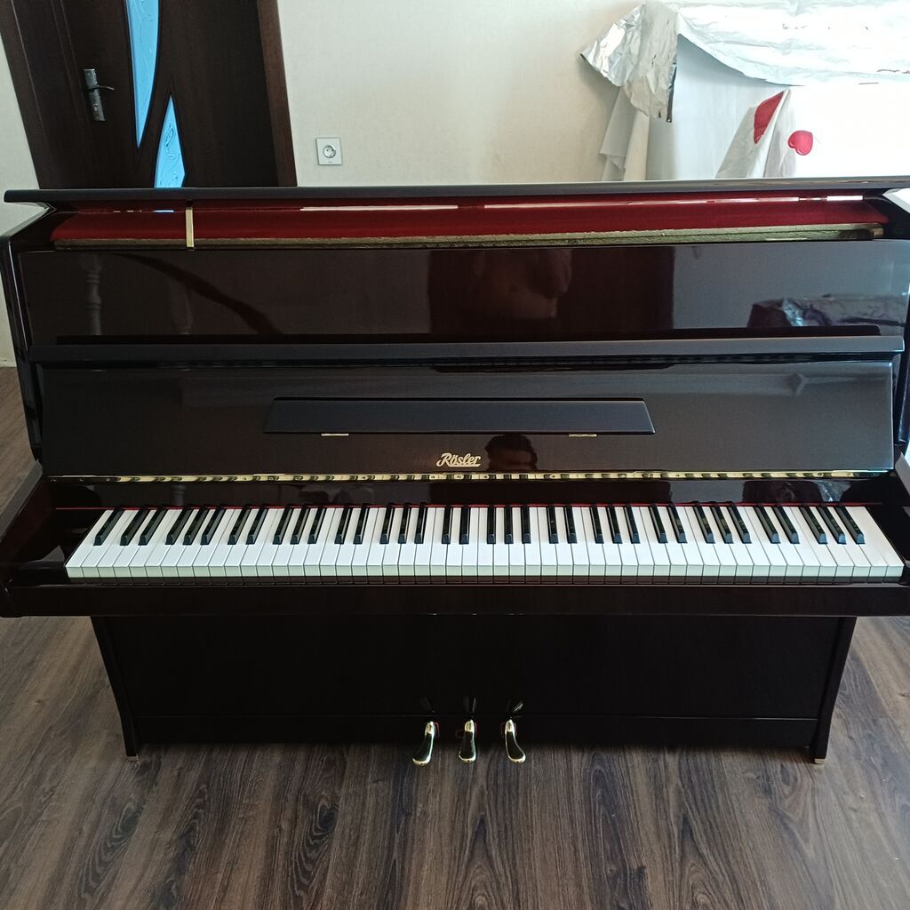 Rösler akustik piano – upright model - Korpus: parlaq qara lak örtük — Pianino və digər klaviş alətləri, Digah (2)