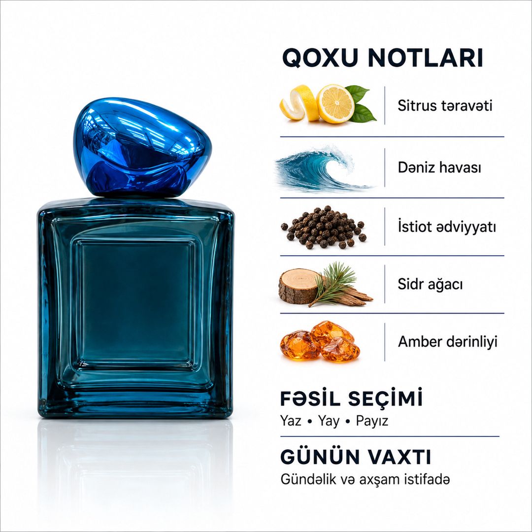 Nuance Perfume Bleu ətir suyu kişilər üçün 50 ml — Mallar, Bakı (3)