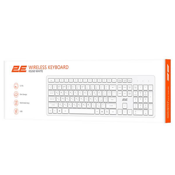 2E Keyboard Membrane KS260 WL En/uk White 2E-KS260WWH — Mallar, Bakı