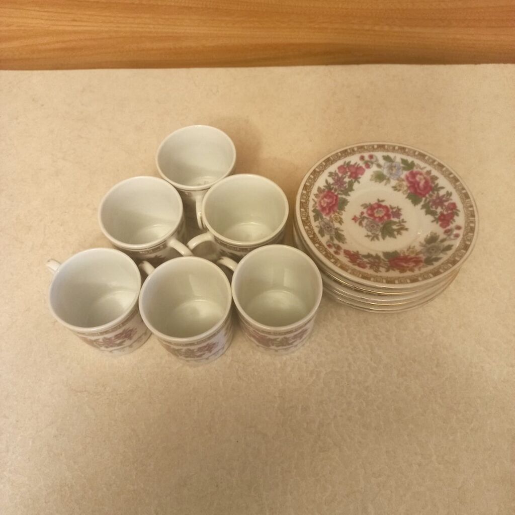 Çay dəsti, rəng - Ağ, Farfor, 6 nəfərlik — Süfrə qabı, Bakı (2)
