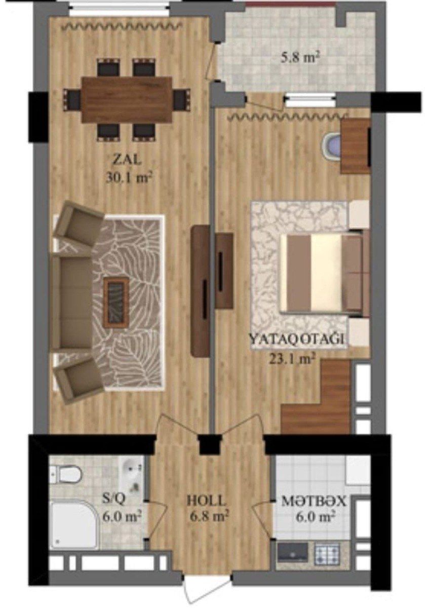 Satılır 2 otaqlı yeni tikili 79 m² — Mənzil, Bakı (2)
