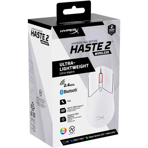 HyperX Pulsefire Haste 2 Wireless Gaming Mouse White 6N0A9AA — Bakı