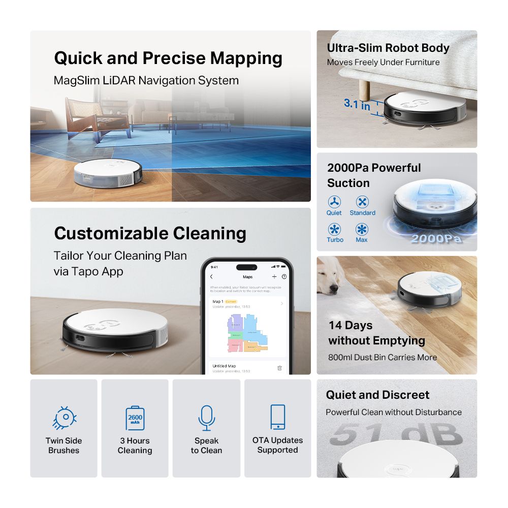 TP-Link Tapo RV20 Robot tozsoran — Mallar, Bakı (4)