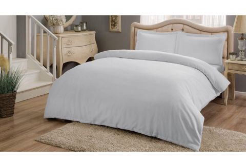 Yataq dəsti Taç Saten Basic, yorğan üzü 200x220 sm, mələfə 230x260 sm, 2 əd yastıq üzü 50x70 sm, ikinəfərlik, boz — Bakı