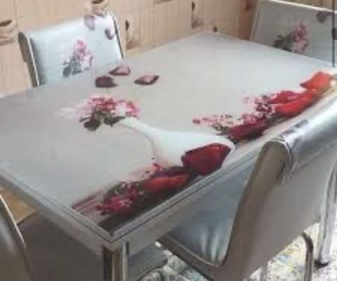 Mətbəx üçün şüşə səthli yemək masası - Masa: sərt temperli şüşə — Bakı