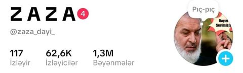 Tiktok səhifəsi satılır 62K - 1200AZN Səhifə adı: zaza_dayi_ Tam — Bakı