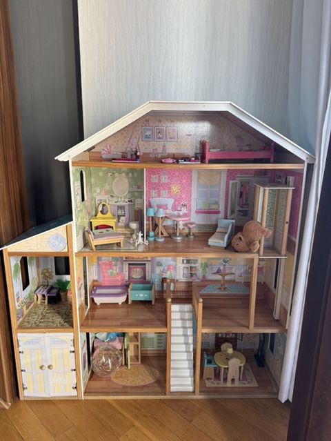 Taxta kukla evi – böyük ölçülü, çoxmərtəbəli - Material: möhkəm taxta — Bakı