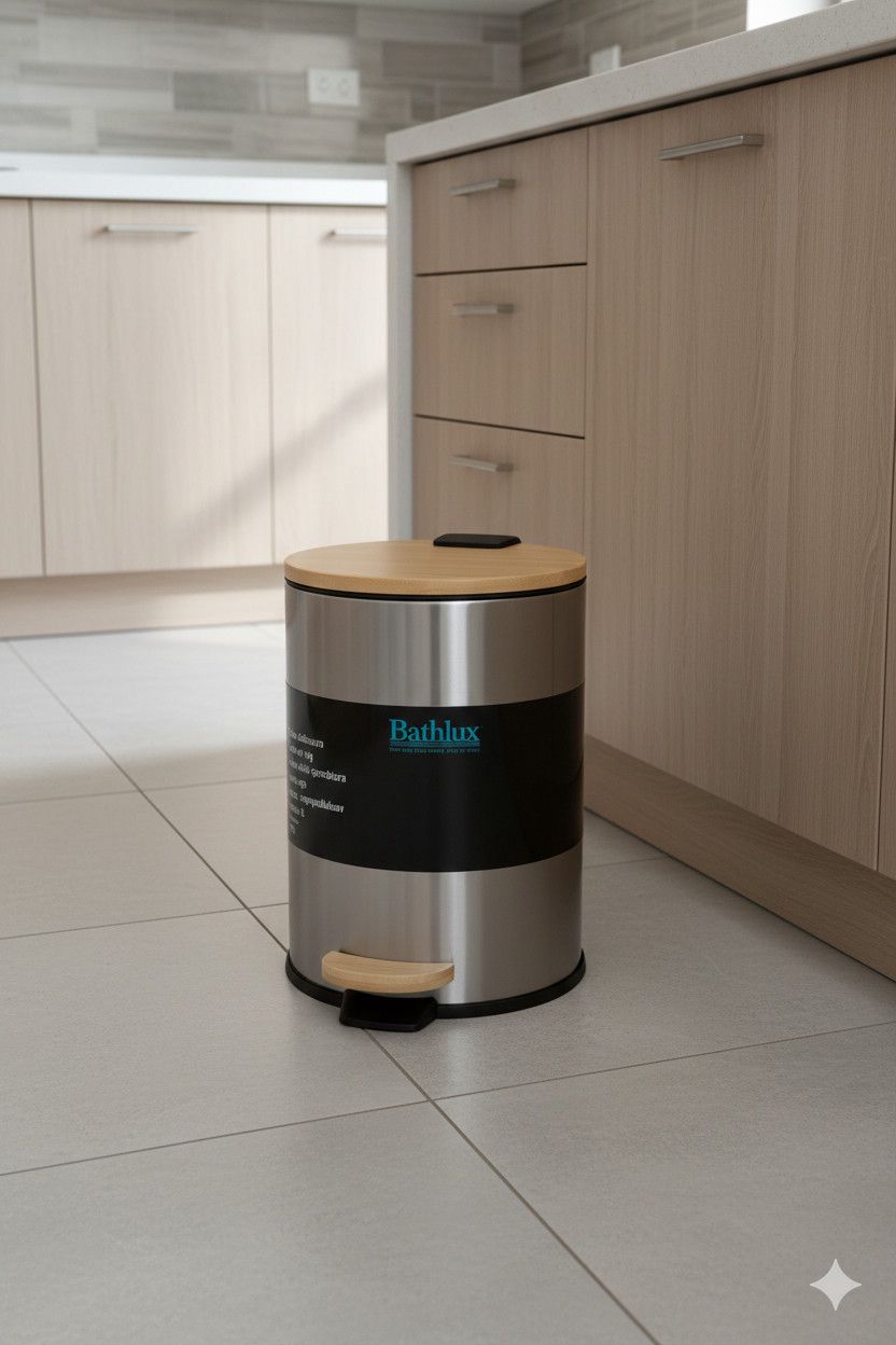 Zibil qutusu Bathlux NP17, qapaqlı, gümüşü, 3 L — Mallar, Bakı (2)