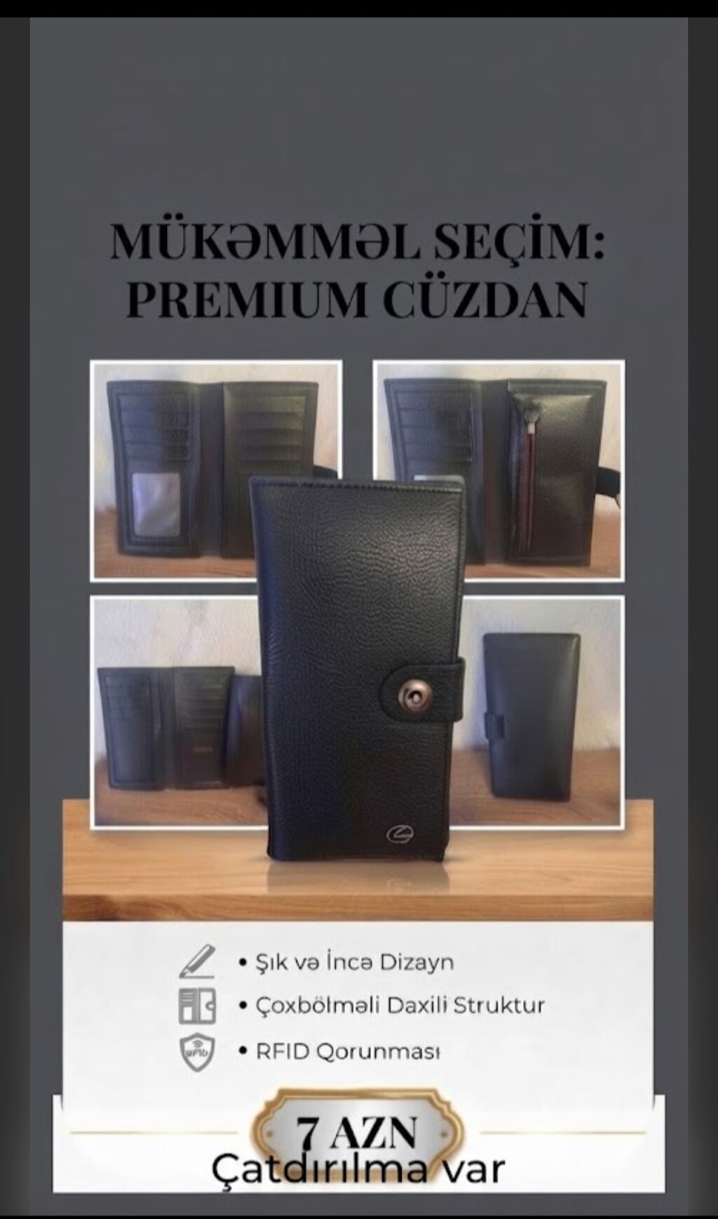 Mükəmməl Seçim: Premium Cüzdan - Şık və incə dizayn - Çox bölməli — Cüzdanlar və vizit kartlıqları, Bakı