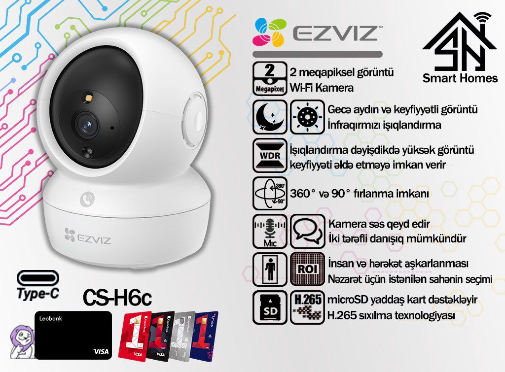Ezviz CS-H6c Pro — Ağıllı ev və təhlükəsizlik, Bakı