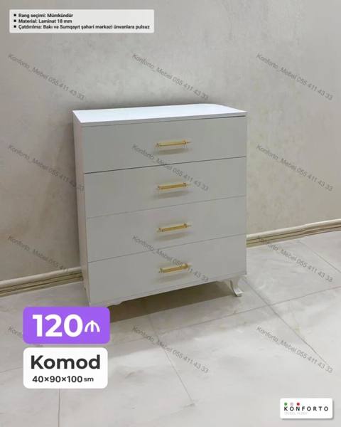 Məhsul: Komod Ölçülər: 40 90 100 sm Material: 18 mm laminat — Bakı