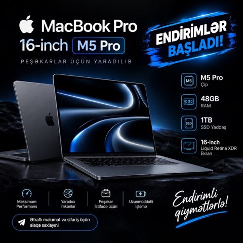 Apple Macbook Pro 16inch M5 Pro 48/1TB — Bakı