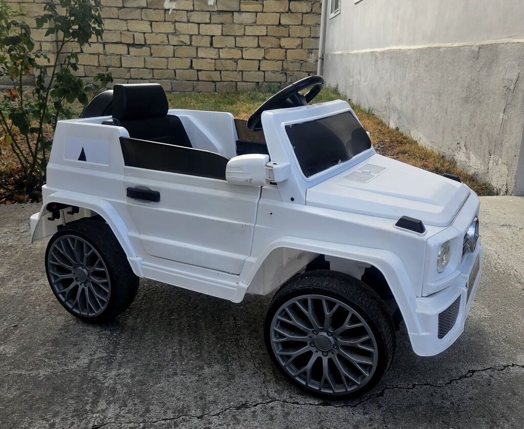 Uşaq elektrik maşını – ağ rəng, G-Class tərzində kuzov Xüsusiyyətlər — Uşaq avtomobilləri, Göyçay (2)