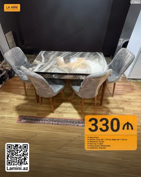 Masa dəsti - Model: Kod 3136 (La Mini) - Komplekt: 1 ədəd açılan masa — Bakı