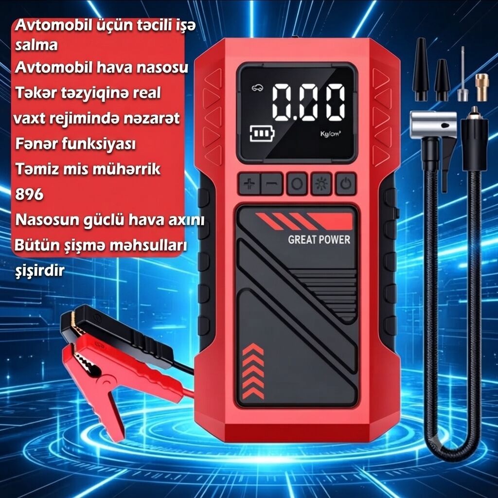 Hava kompressorlu avtomobil mühərrik işəsalan (Emergency Power — Avtomobil aləti, Bakı (7)