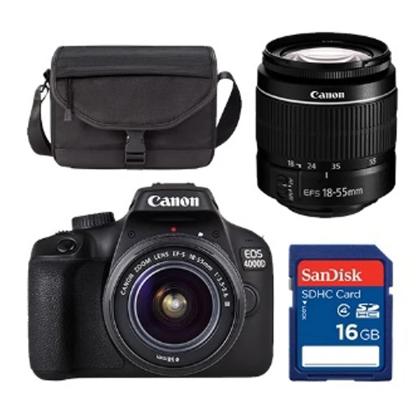 Canon EOS 4000D BK Kit Body+18-55mm+SB130+16GB — Bakı