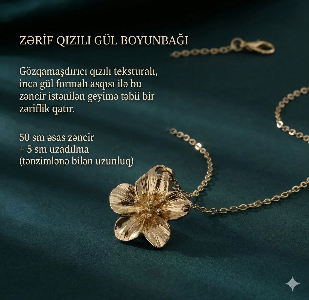Qadınlar üçün kulonlu zəncir SM316 — Mallar, Bakı (2)