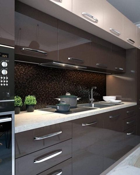 Akril Materiallı 3 mərtəbə Mətbəx Mebeli — Bakı