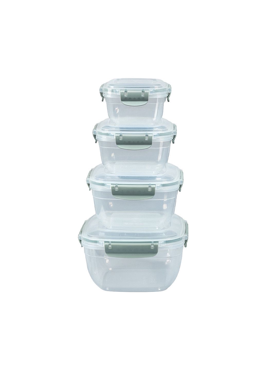 Konteynerlər dəsti, plastik, şəffaf/yaşıl, 500/900/1500/2400 ml, 4 əd — Mallar, Bakı