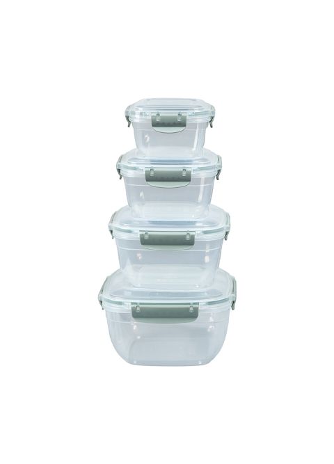 Konteynerlər dəsti, plastik, şəffaf/yaşıl, 500/900/1500/2400 ml, 4 əd — Bakı