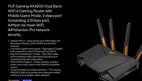 Asus TUF Gaming AX 4200 router satilir, Çox az işlənib və yeni — Bakı