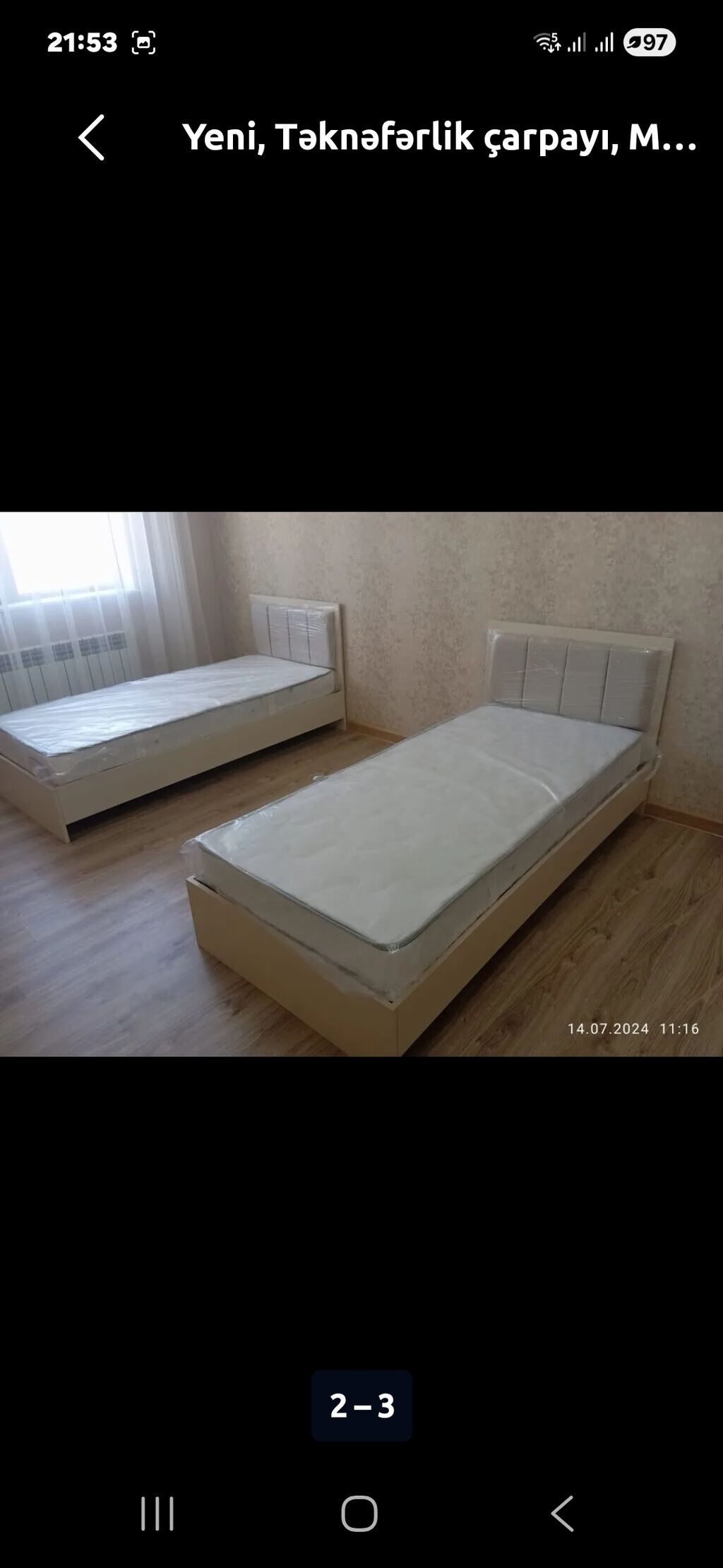 Tumça matras qarşıq 120m satılır 0709012023 telfon 24 saat — Yataqlar, Bakı (2)
