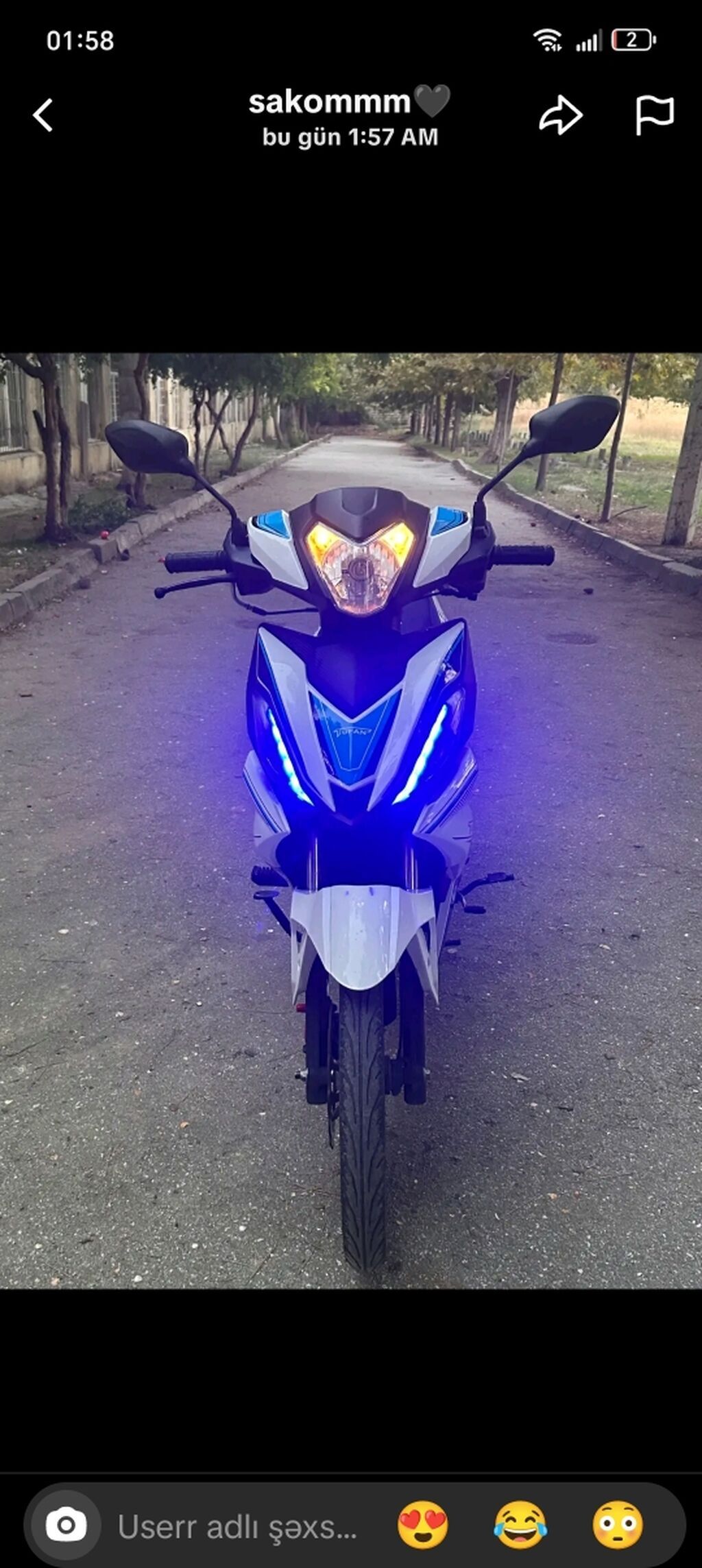 Model: s50 (Jufan) Cub tipli motosiklet Rəng: ağ-qara-mavi aktsentlər — Mopedlər və skuterlər, Bakı (3)
