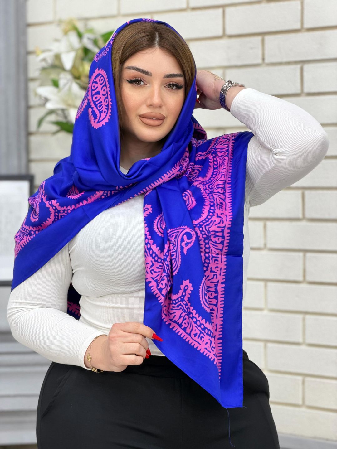 Qadın şərfi 11176_72, ipək, 140x140 sm — Mallar, Bakı