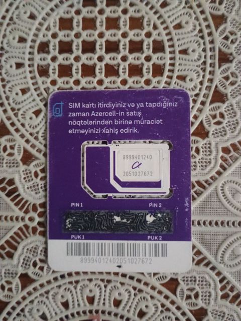 İşlənmiş sim nömrə 0518376519 öz adımadı vəsiqə yazımdı satılam — Bakı