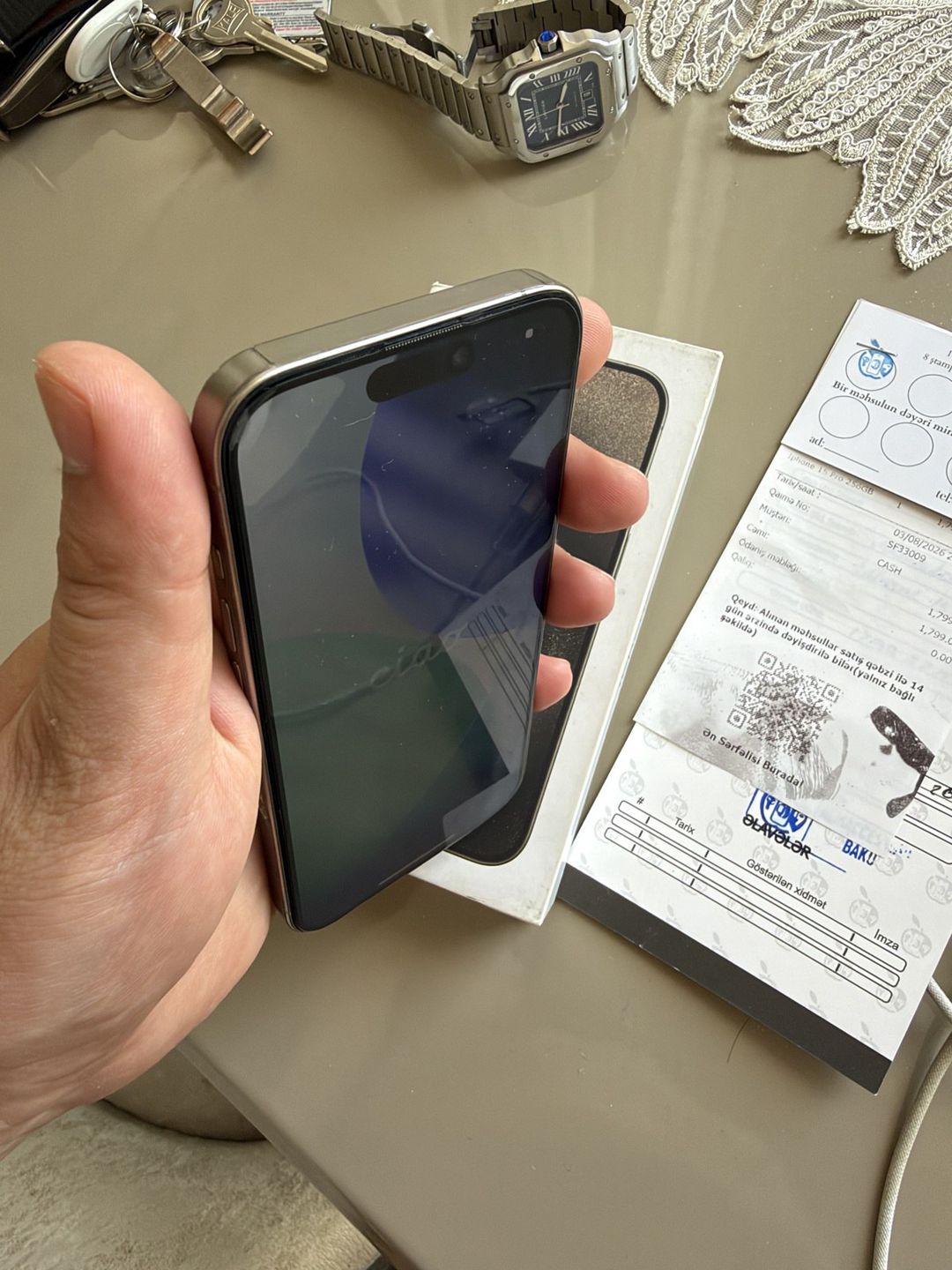 Apple iPhone 15 Pro Natural Titanium 256GB/8GB — Smartfonlar, Bakı (3)