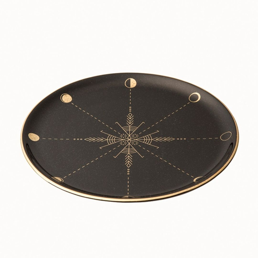 Boşqab Porland Night Magic Pattern4 farfor, qara/qızılı, 20 sm — Mallar, Bakı (2)