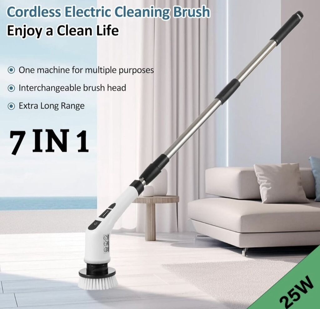 7-in-1 Simsiz Elektrik Təmizlik Fırçası – 25W Xüsusiyyətlər: - 7 — Təmizlik üçün alətlər, Bakı (3)