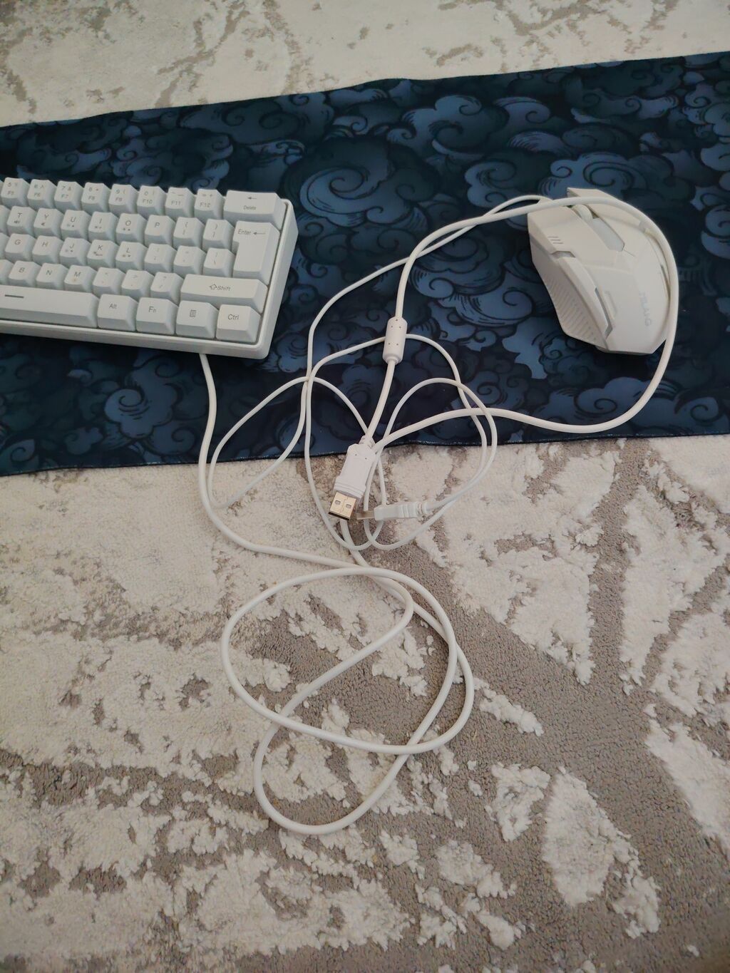 RGB işıqlanmalı kompakt klaviatura + simli oyun siçanı + geniş — Klaviaturalar və siçanlar, Qobu (6)