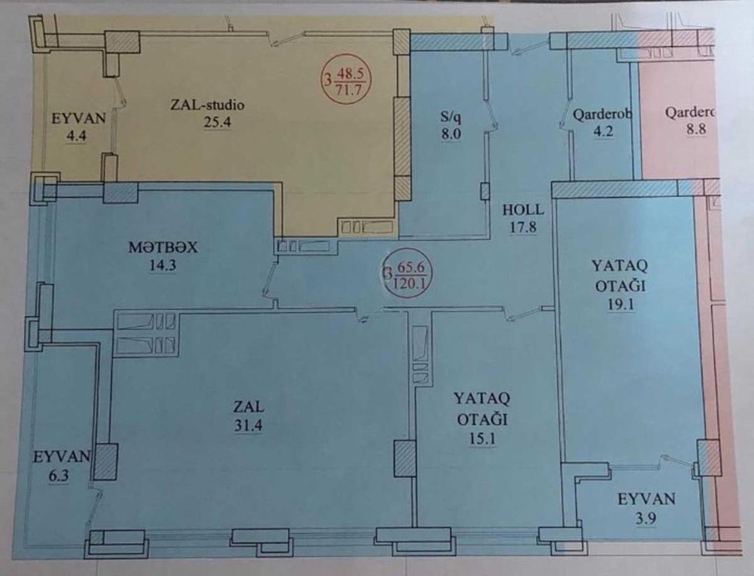 Satılır 4 otaqlı yeni tikili 130 m² — Mənzil, Bakı (5)